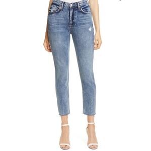 New GRLFRND Jeans Karolina High Waist Size 32 Skinny Raw Hem Crop Button Fly